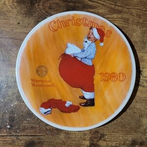 Vintage Norman Rockwell Scotty Plays Santa Christmas 1980 Plate